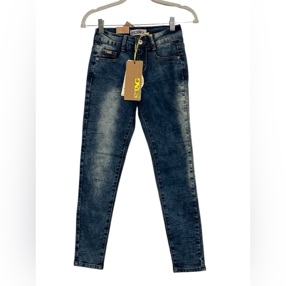 Stag Jeans Women's 1 Blue Mid-Rise Skinny  Denim Pants (715)